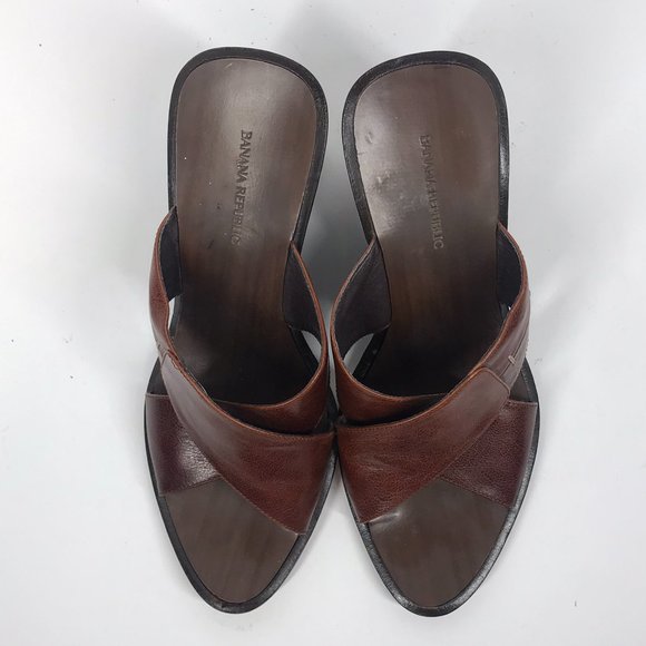 Banana Republic Brown Leather Heeled Sandals - Picture 3 of 8
